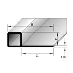 BAT Trims Mosaic Corner Angle profile drawing with dimensions
