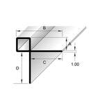 BAT Trims Mosaic Corner Guard profile drawing with dimensions
