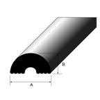 BAT Trims Aluminium Showerstop Bead profile drawing with dimensions