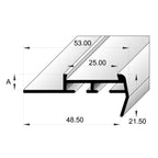 BAT Trims Stairnosing Trim profile drawing with dimensions