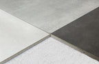 Cement White, Grey and Dark Grey porcelain tiles together