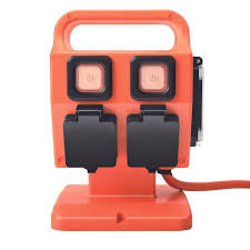 Click heavy duty powerblock front view with two switches and covered outlets