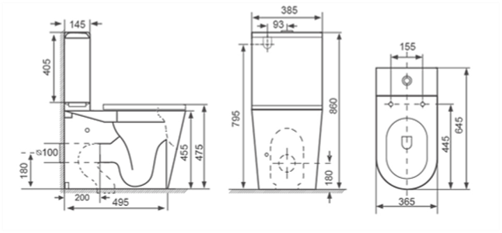 Eternal Clarice Toilet Suite dimensions