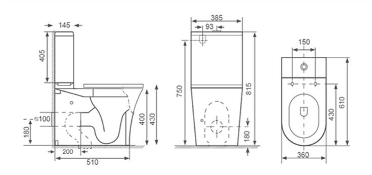 Eternal Element Toilet Suite dimensions