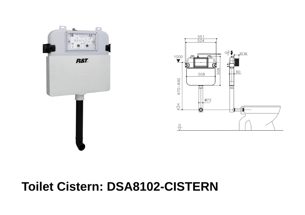 Caleb Aria in-wall cistern DSA8102-CISTERN