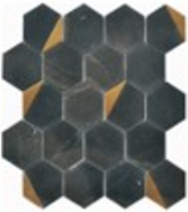 Hex Black and White Roots Mosaic Tile (indicative swatch)