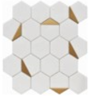 Hex Crystal White Mosaic Tile (indicative swatch)