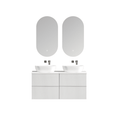 MELA BRITTANY 1200 Fluted Wall Hung Vanity with 4 Drawers in Matt White
