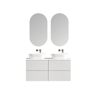 MELA BRITTANY 1200 Fluted Wall Hung Vanity with 4 Drawers in Matt White