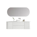 MELA BRITTANY 1800 Matt White Fluted Curved Wall Hung Vanity with 2 Doors & 2 Drawers