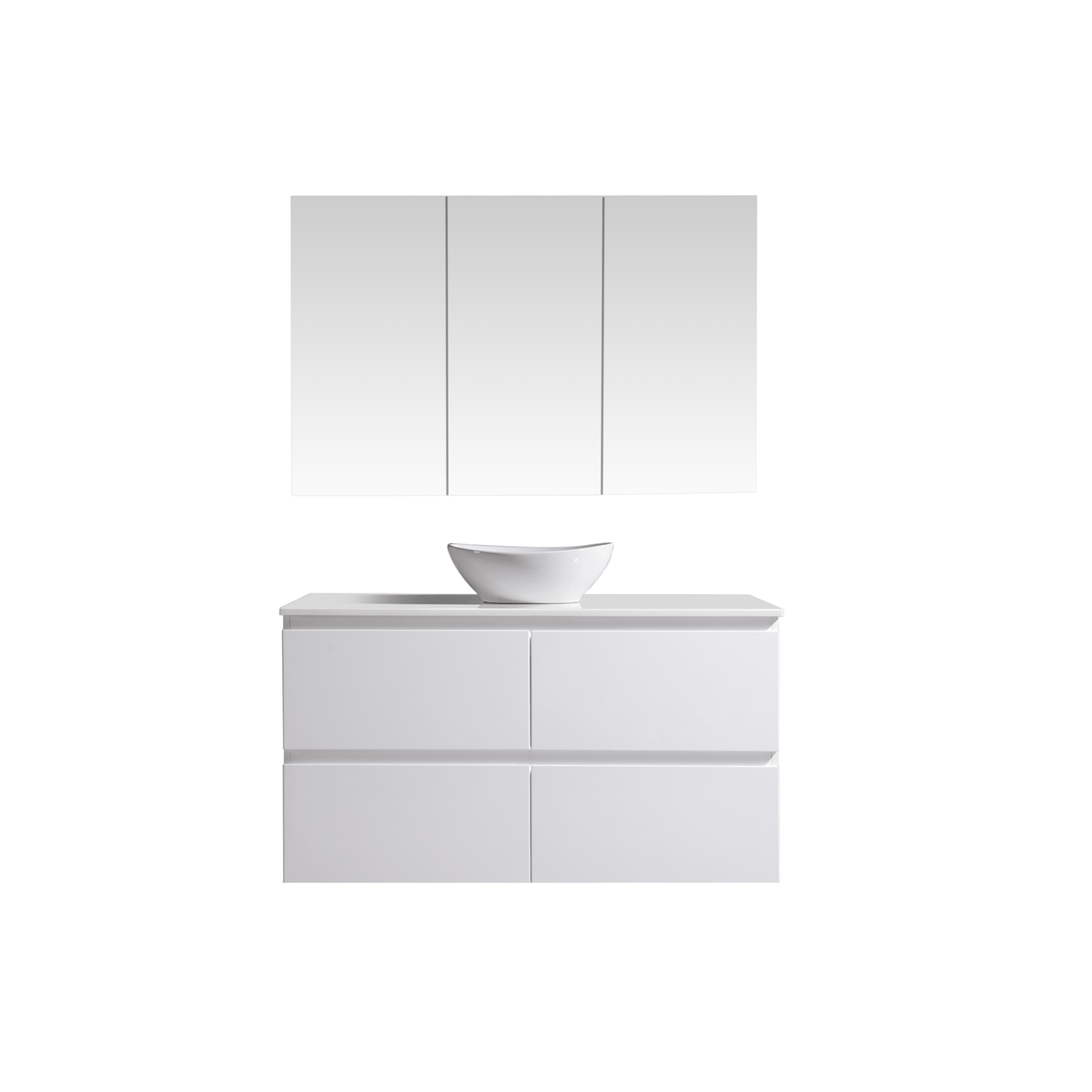 MELA CLARK 1200 Wall Hung Vanity with Drawers in Gloss White