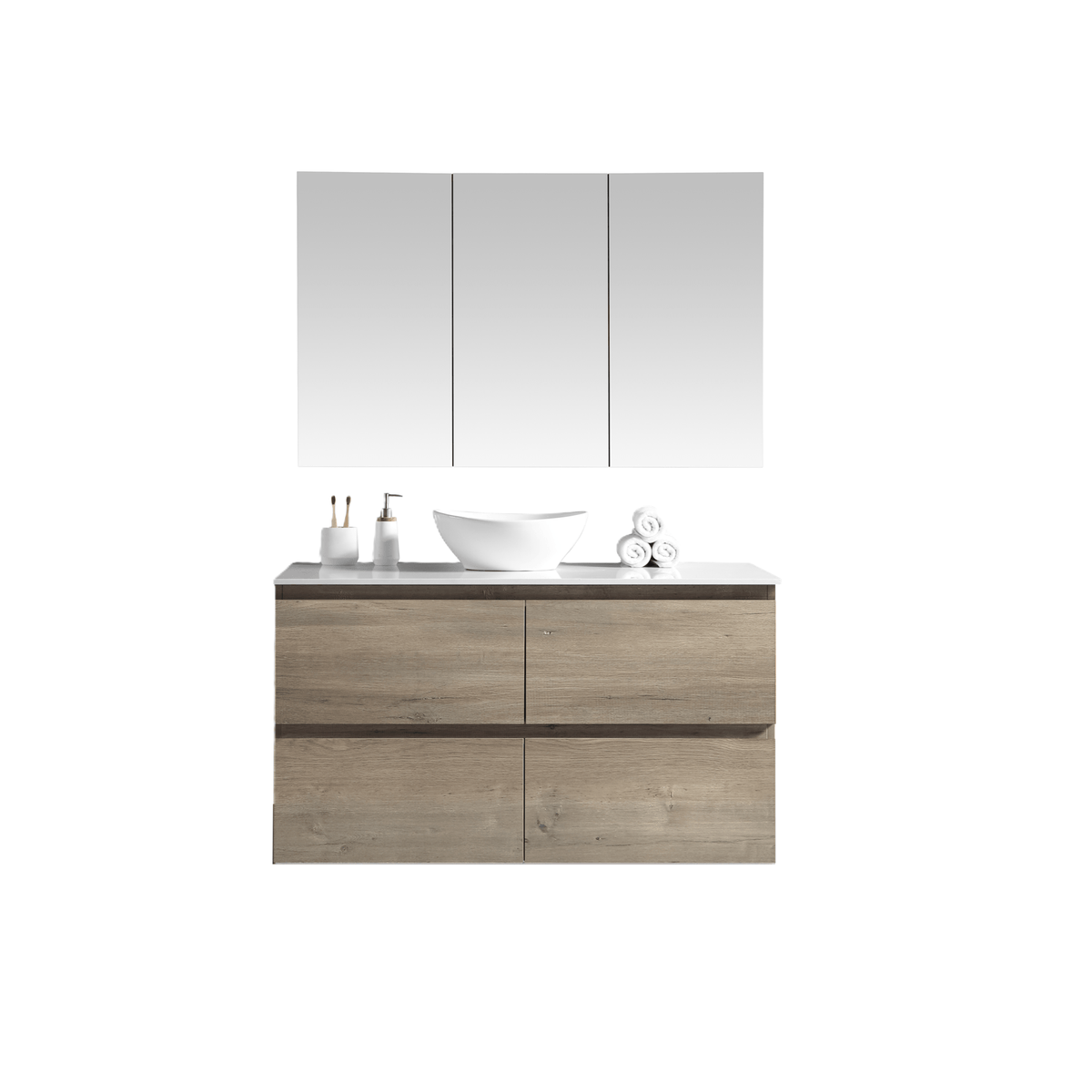MELA CLARK 1200 Wall Hung Vanity with Drawers in Sorrento Oak