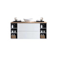 MELA CLARK 1350 Wall Hung Vanity with 2 Drawers & 2 Open Shelves in Gloss White