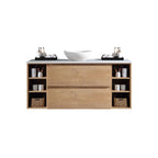 MELA CLARK 1350 Wall Hung Vanity with 2 Drawers & 2 Open Shelves in Snafell, view 2