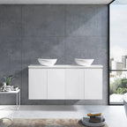 MELA CLARK 1500 Wall Hung Vanity with 4 Doors in Gloss White, view 2