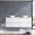 MELA CLARK 1500 Double Wall Hung Vanity with Drawers in Gloss White