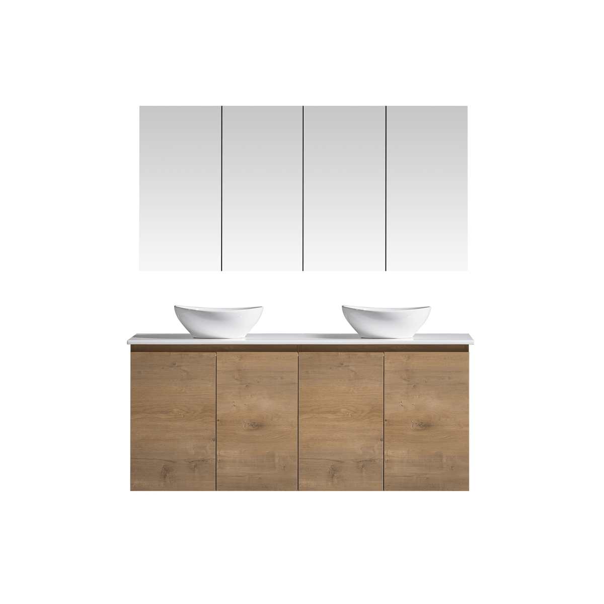 MELA CLARK 1500 Double Wall Hung Vanity with Doors in Snafell