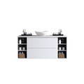 MELA CLARK 1500 Wall Hung Vanity with 2 Drawers & 2 Open Shelves in Gloss White