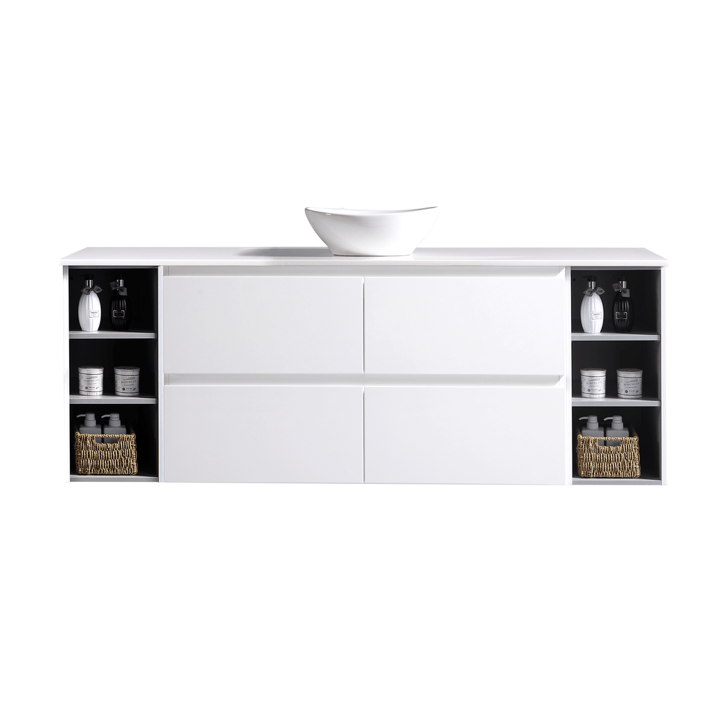 MELA CLARK 1800 Wall Hung Vanity with 2 Drawers & 2 Open Shelves