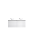 MELA CLARK 1800 Double Wall Hung Vanity with 4 Drawers in Gloss White
