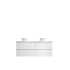 MELA CLARK 1800 Double Wall Hung Vanity with 4 Drawers in Gloss White
