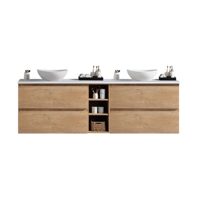 MELA CLARK 1800 Wall Hung Vanity with 4 Drawers & Open Shelves