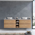 MELA CLARK 1800 Wall Hung Vanity with 4 Drawers & Open Shelves in Snafell, view 2