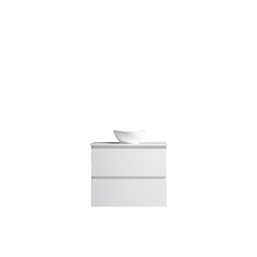 MELA CLARK 600 Wall Hung Vanity with 2 Drawers in Gloss White