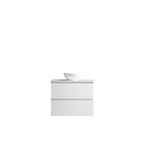 MELA CLARK 600 Wall Hung Vanity with 2 Drawers in Gloss White