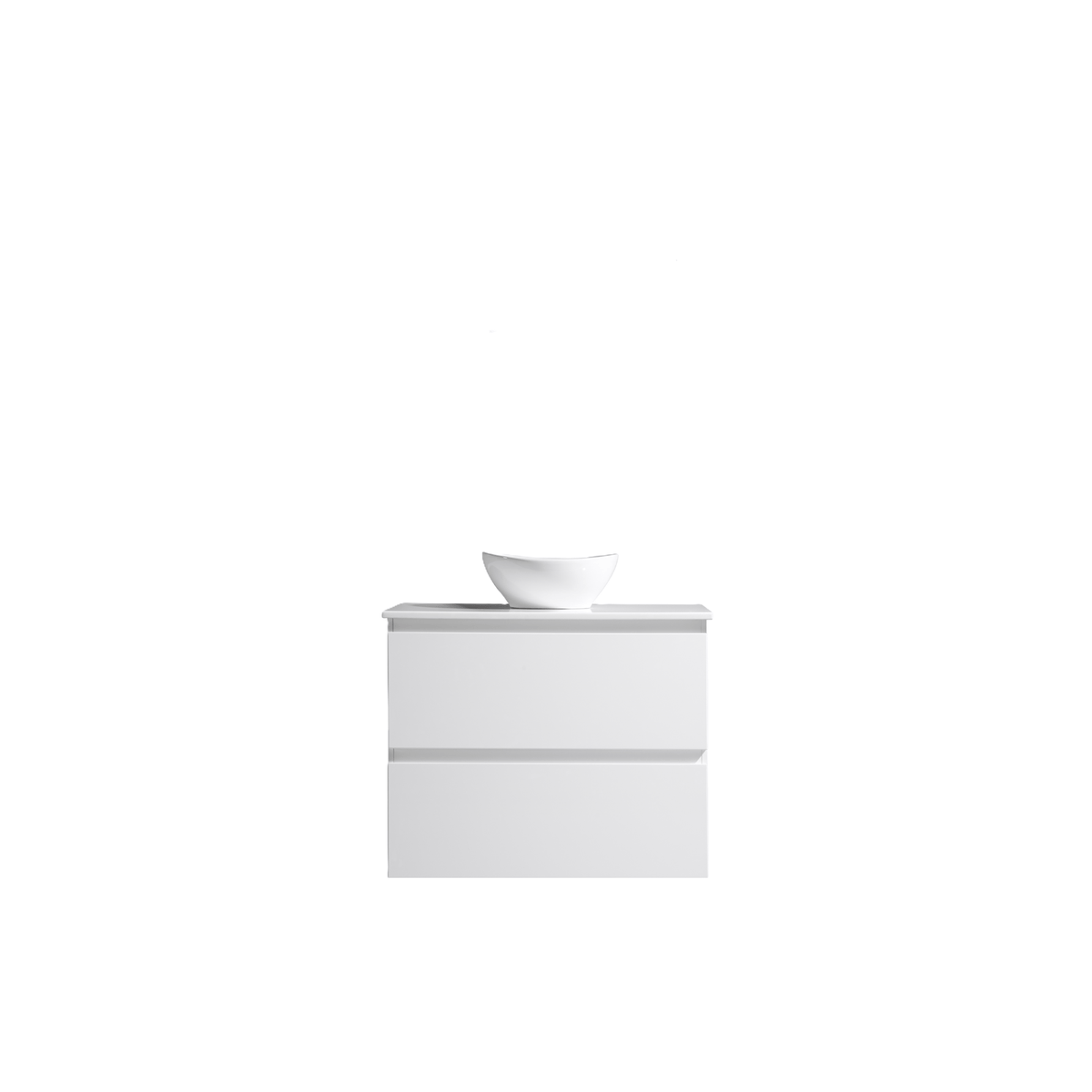 MELA CLARK 600 Wall Hung Vanity with 2 Drawers in Gloss White