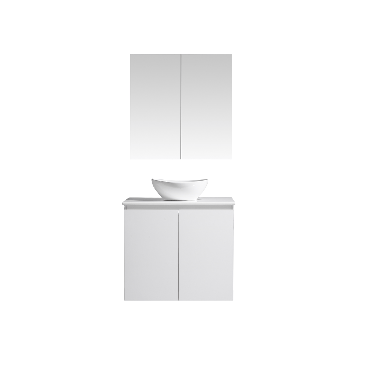 MELA CLARK 750 Wall Hung Vanity with Doors in Gloss White
