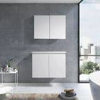 MELA CLARK 750 Wall Hung Vanity with Doors in Gloss White, view 2