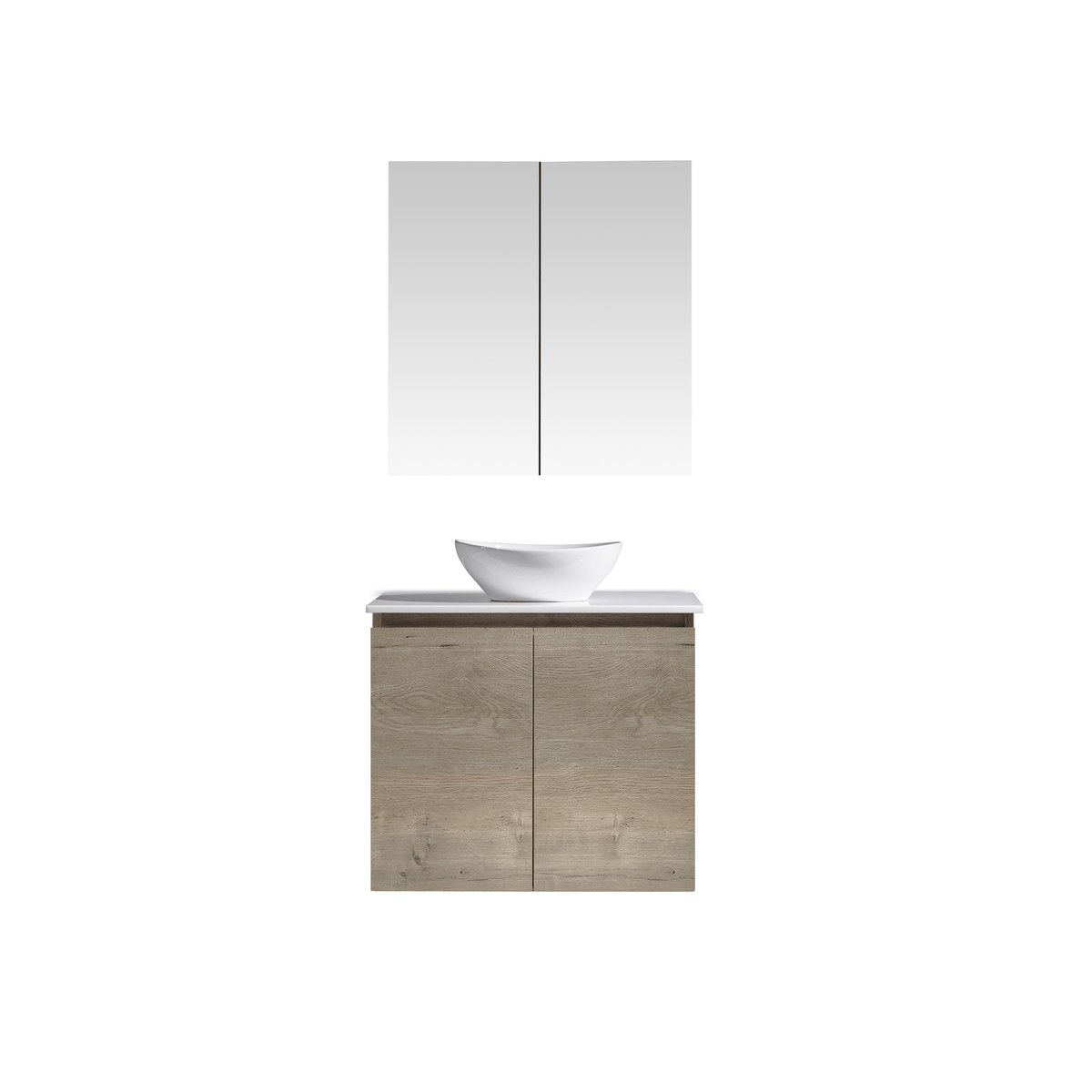MELA CLARK 750 Wall Hung Vanity with Doors in Sorrento Oak
