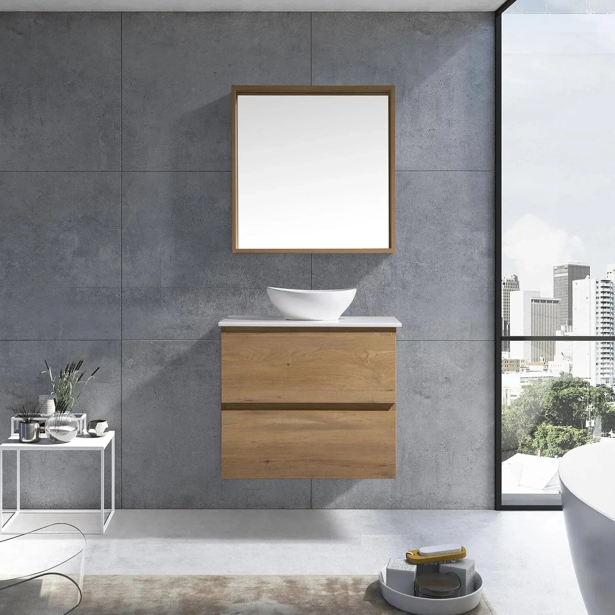 MELA CLARK 900 Wall Hung Vanity with 2 Drawers in Snafell