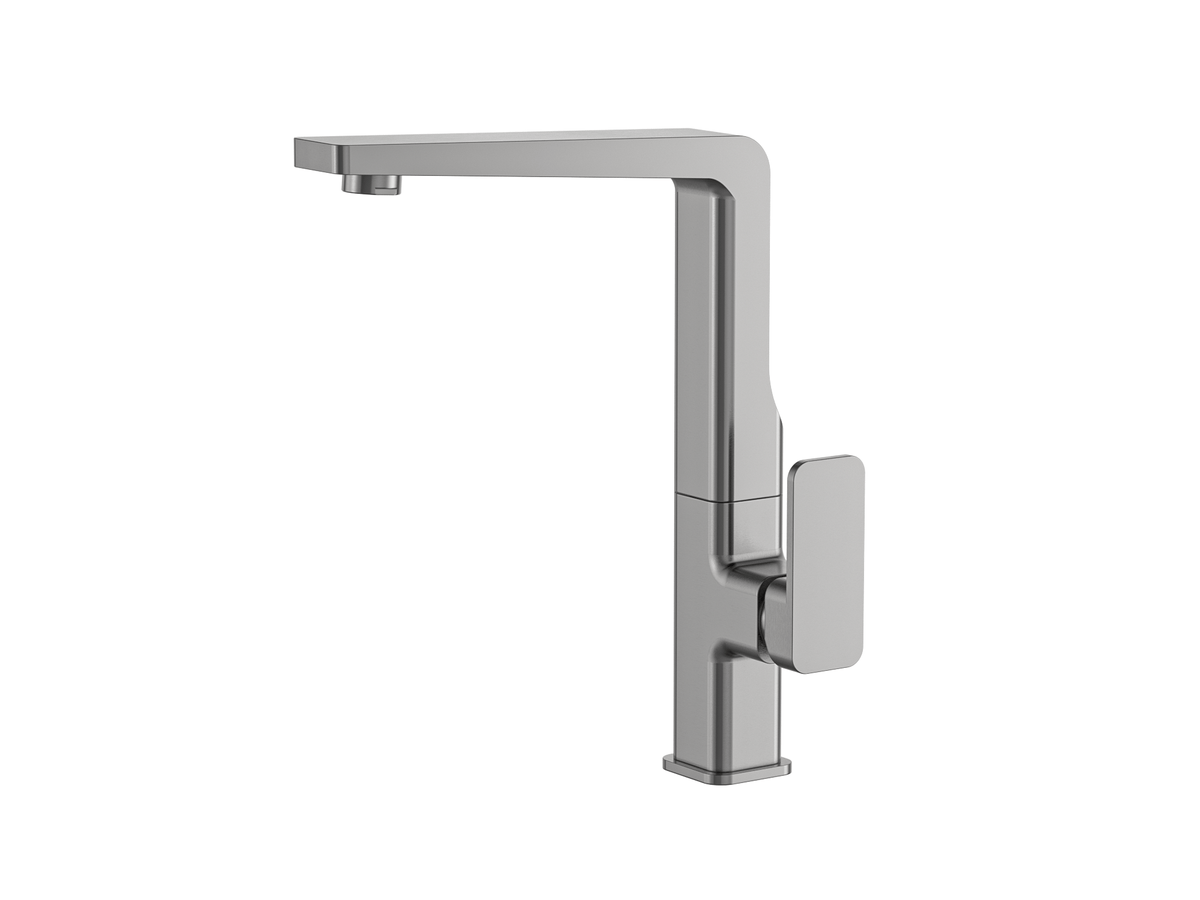 MELA FLOVA Gooseneck Kitchen Mixer in Brushed Nickel