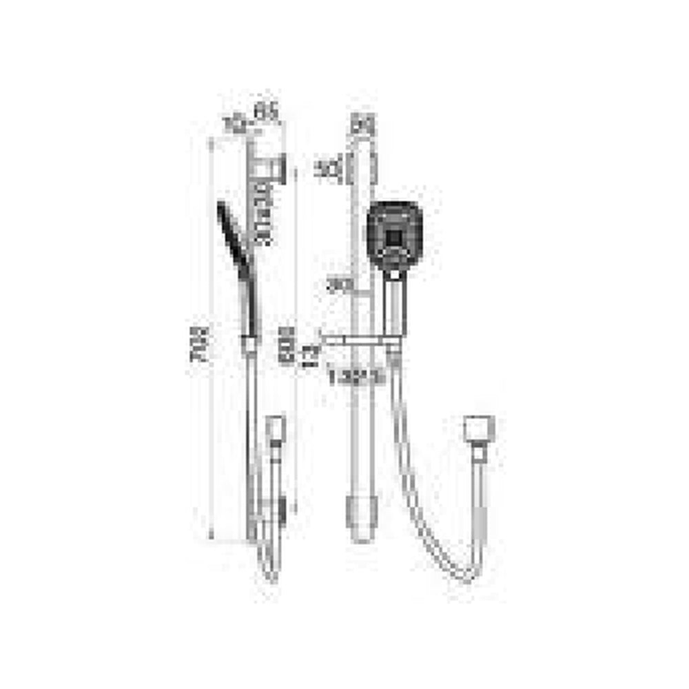 MELA FLOVA Hand Shower Set with Rail technical drawing