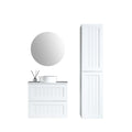 MELA CLASSIC 750 Matt White Wall Hung Vanity with 2 Drawers, Hampton