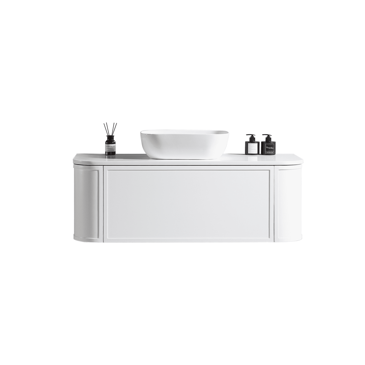 MELA LUNA 1200 Curved Wall Hung Vanity with Drawer