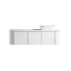 MELA LUNA 1500 Curved Wall Hung Vanity with 2 Doors & Drawer