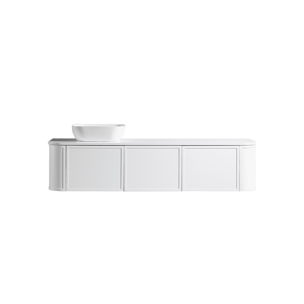 MELA LUNA 1800 Curved Wall Hung Vanity with 2 Doors & Drawer