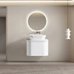 MELA LUNA 600 Curved Wall Hung Vanity with Drawer, view 2