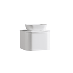 MELA LUNA 600 Curved Wall Hung Vanity with Drawer, view 3