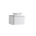 MELA LUNA 750 Curved Wall Hung Vanity with Drawer, view 3