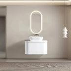 MELA LUNA 750 Curved Wall Hung Vanity with Drawer, view 2