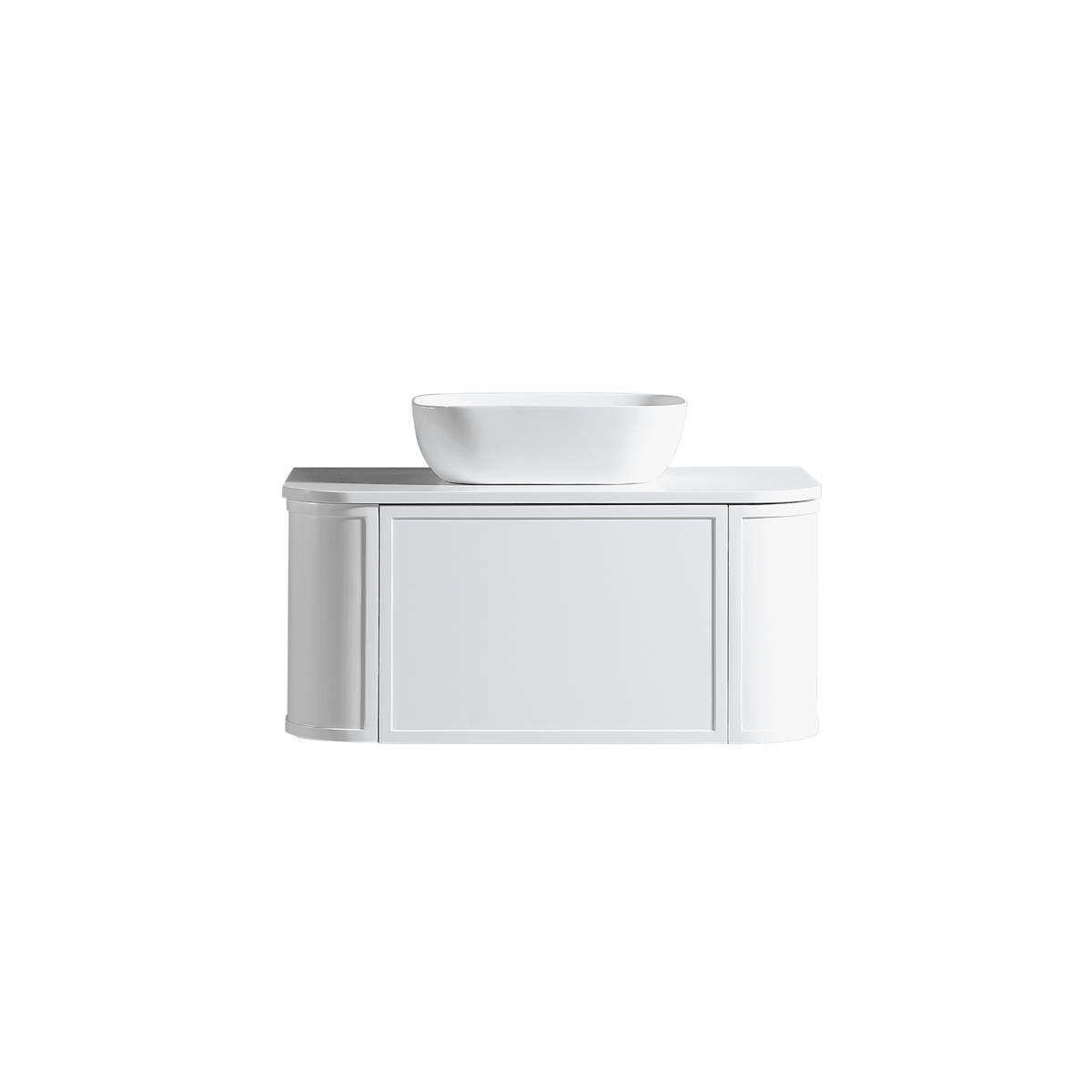 MELA LUNA 900 Curved Wall Hung Vanity with Drawer