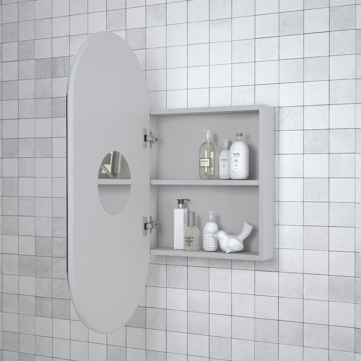 MELA MIA 450 Oval Mirror Cabinet, view 2