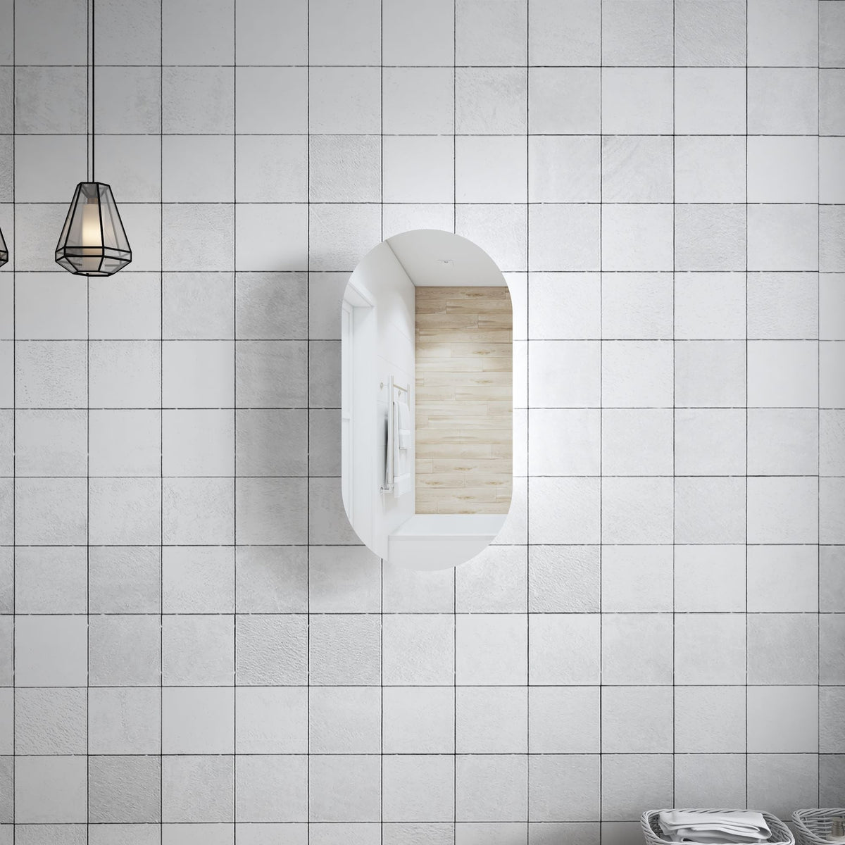 MELA MIA 450 Oval Mirror Cabinet