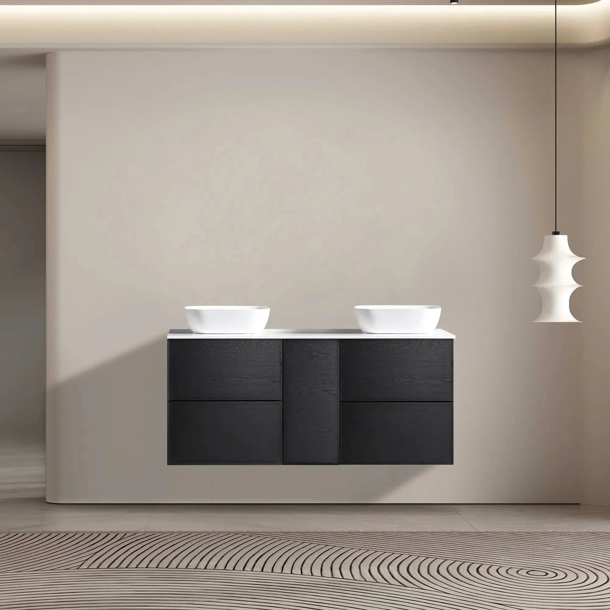 MELA MILANO 1500 Wall Hung Vanity with Door & 2 Drawers, view 2