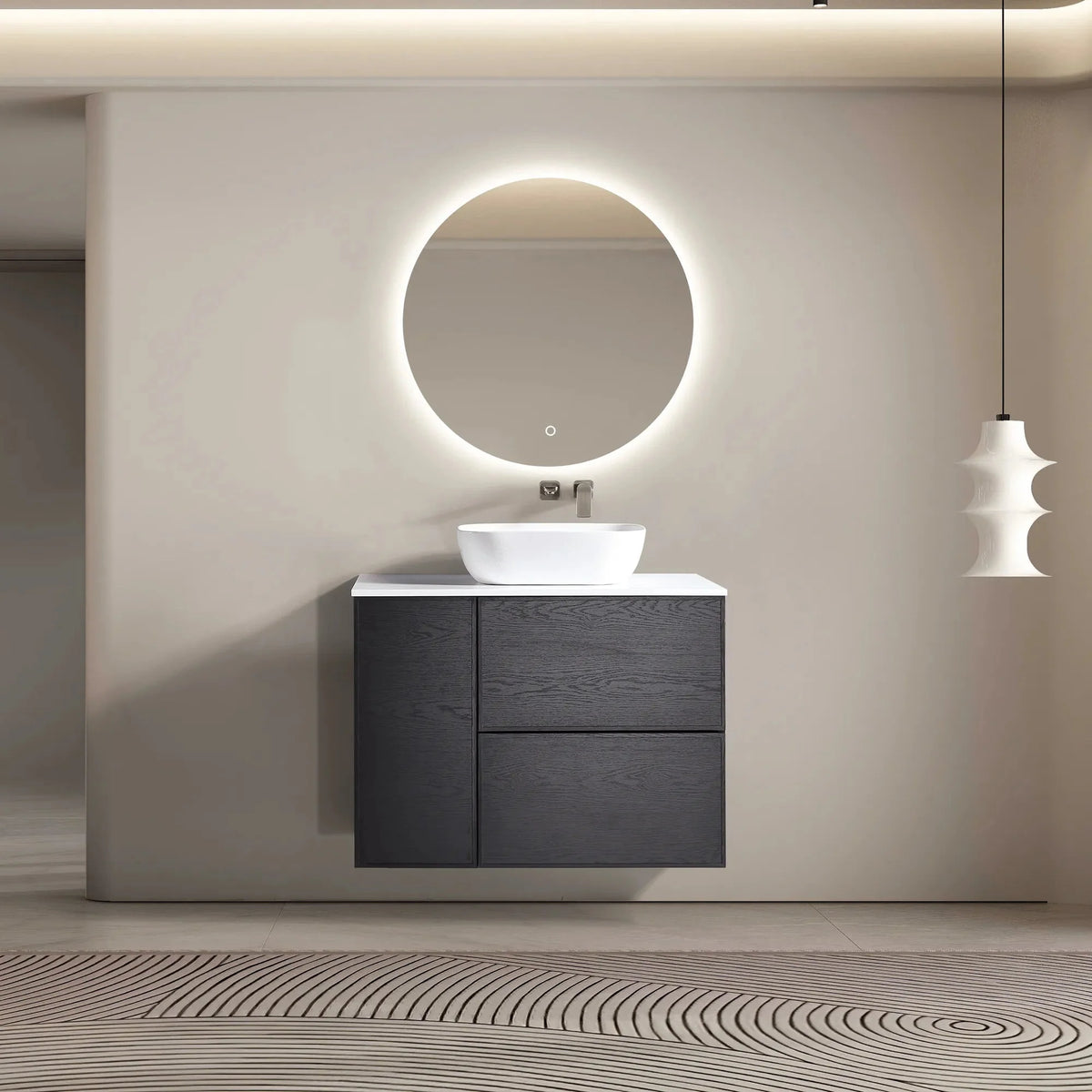 MELA MILANO 900 Wall Hung Vanity with Door & Drawers, view 2