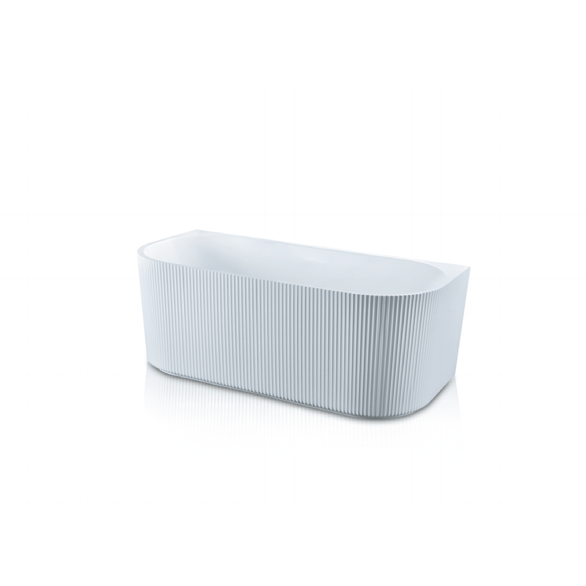 MELA MIZO 1700 Fluted Back to Wall Freestanding Bath side view